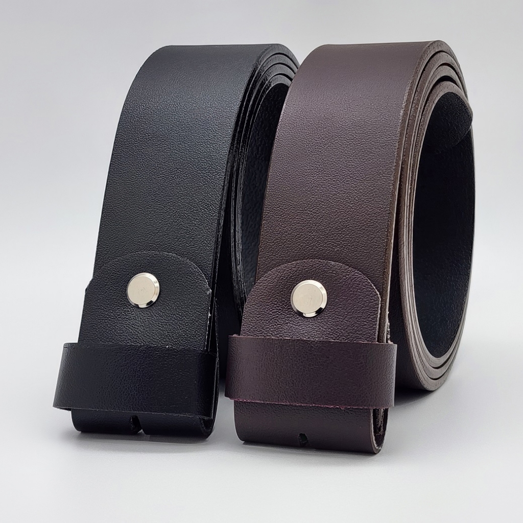 เข็มขัดผู้ชายไร้หน้า DNKK-010 | เข็มขัดหนัง PU 2 ชั้น 3.6 ซม. | 12เดือน