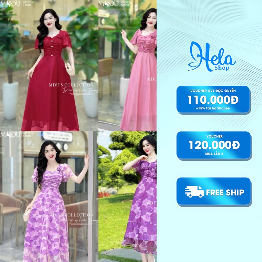 Bst Designer Dress with Soft Welded Silk Material คอปกสไตล์ไข่มุกประณีตจาก Mdu MDU42