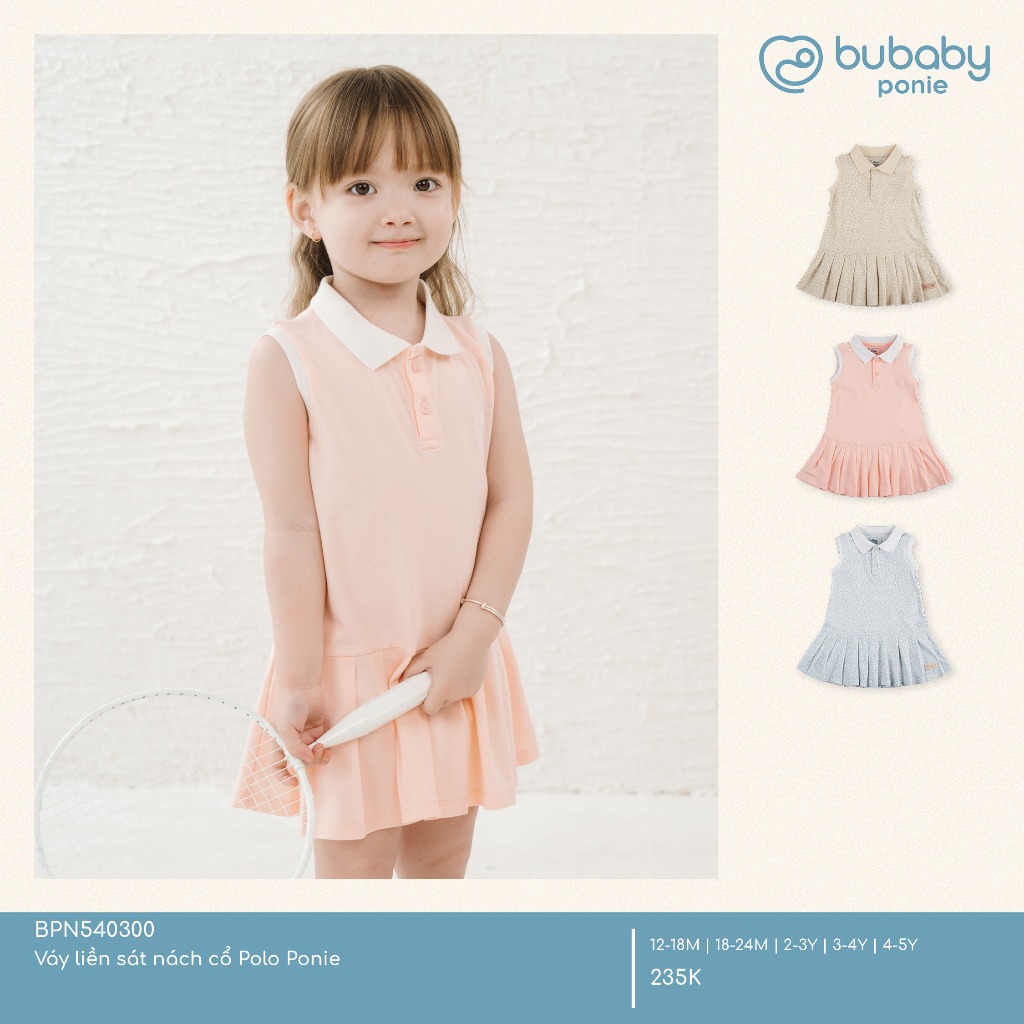 BU Baby(1Y-5Y) เดรสชายแขนสั้น เดรสแขนกุดคอโปโล BU Pnnie BPN5 | บูเบบี้ของแท้