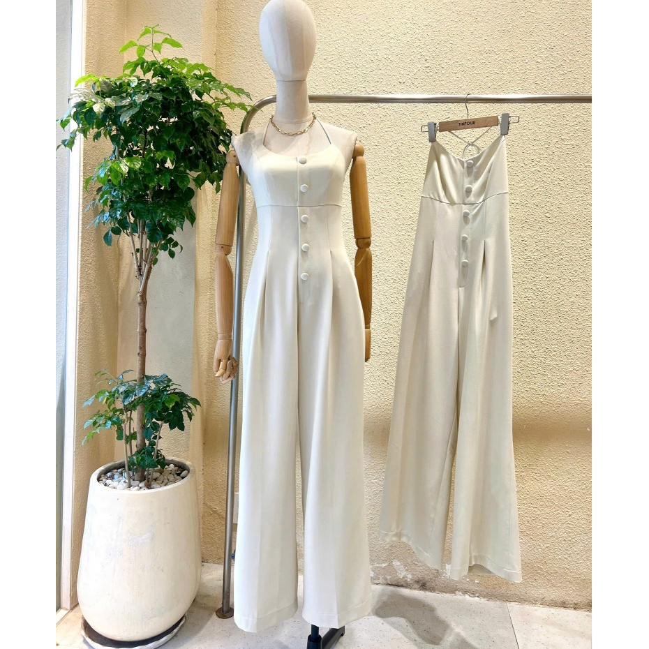 จั้มสูทคอเต่าสีเบจ JMP119