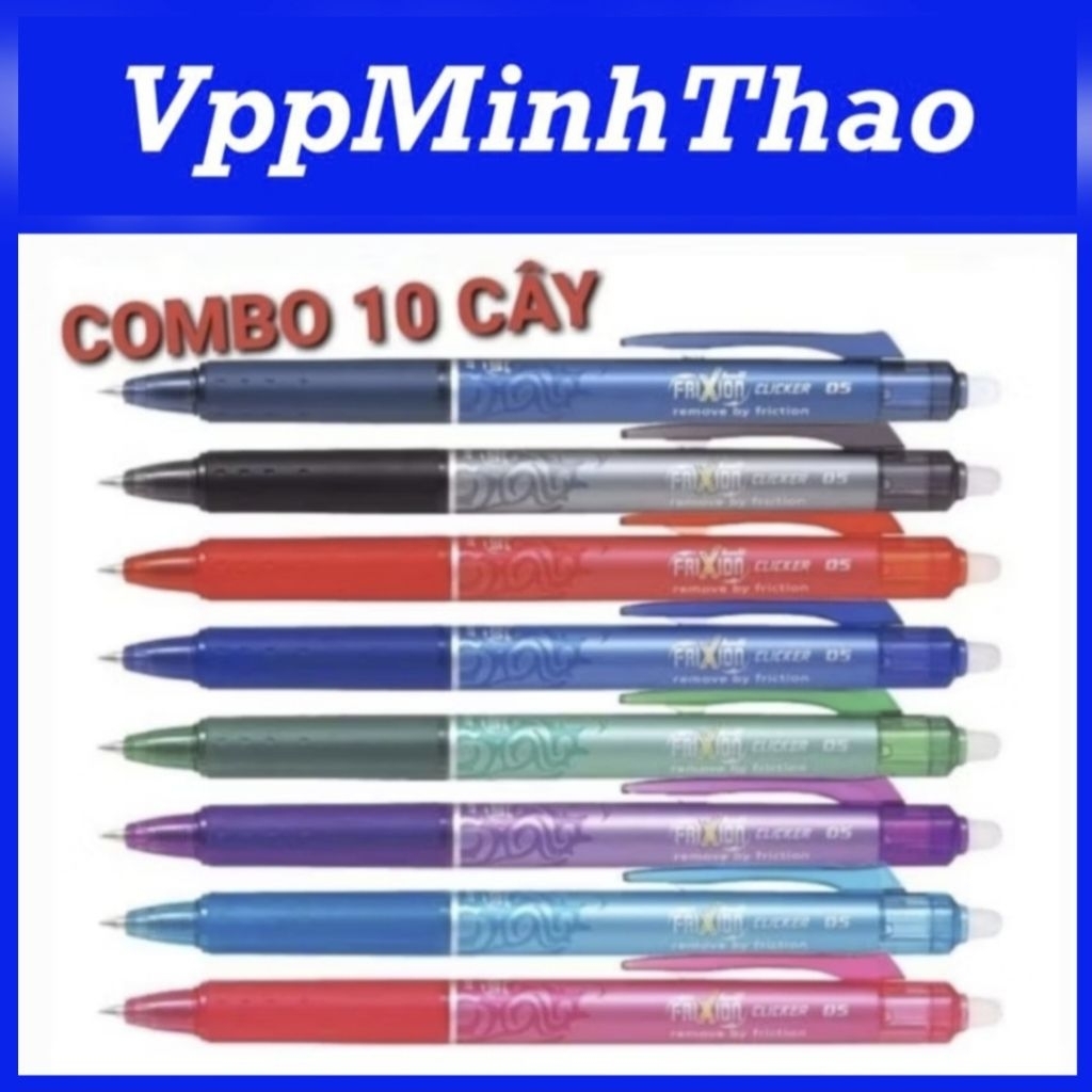 COMBO 10 PILOT FRIXION CLICKER ERASABLE BALLPEN 0.5/0.7 - ญี่ปุ่น