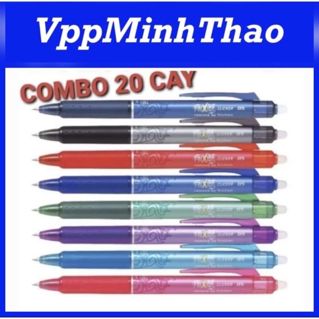 COMBO 20 PILOT FRXION CLICKER ERASABLE BALLPEN 0.5/0.7 - ญี่ปุ่น