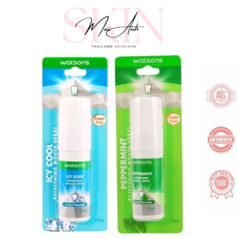 [ของแท้] Watsons Mouth Freshener Spray 15ml Domestic Thailand Freshens Breath