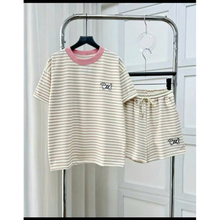 set bộ đùi nữ form rộng free size 38-65kg in  full mẫu mới Kẻ Sọc- BỘ SỌC