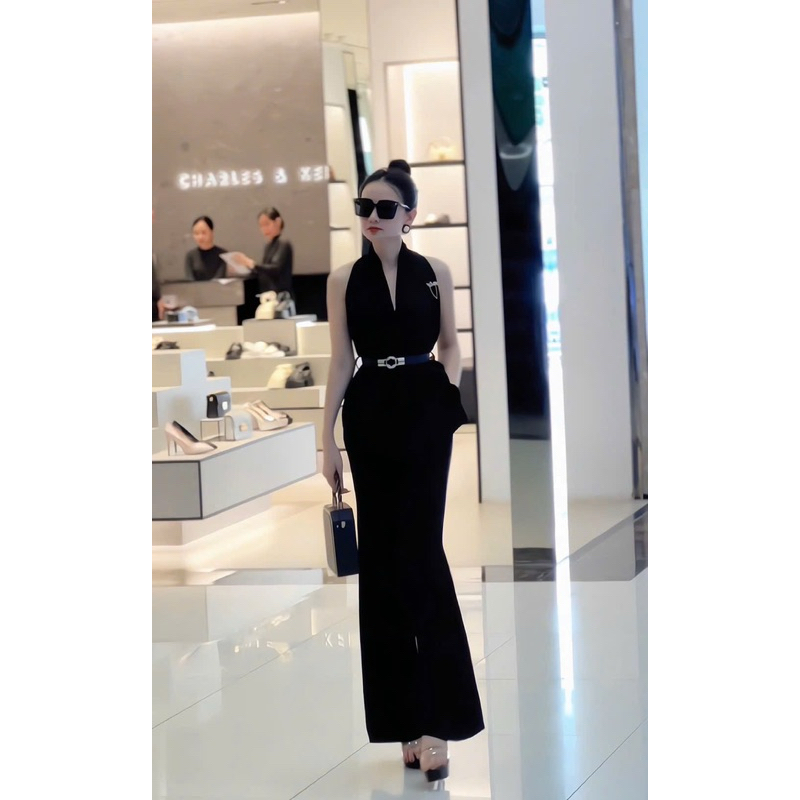 HTB STORE - MANGO CLAY COLLAR WITH WAIST STRAP WIDE-LET PANTS สําหรับ GOING OUT และ HORRIBLE CAFE EX