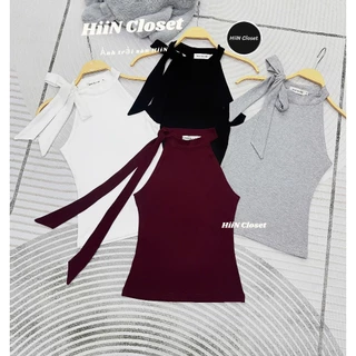 สวยมากเสื้อคล้องคอ 2 สายผูกโบว์ - เนื้อซิปยางยืดนุ่มลื่นกอดลําตัว ไฮน์ตู้เสื้อผ้า -131