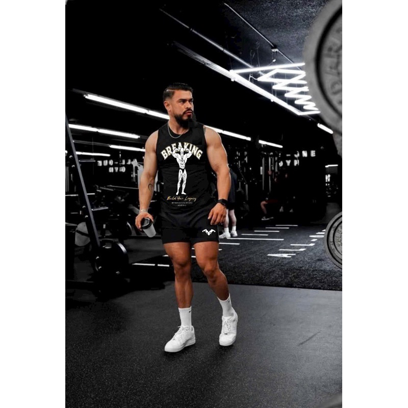 Breaking Breakthrough Underarm Tank Top 4-Way Cotton Gym Sports Men T เสื้อเสื้อผ้า Gym