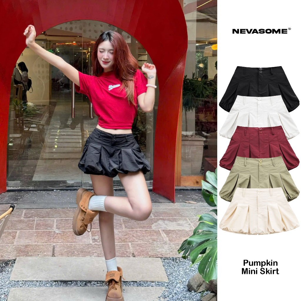 Local Brand NEVASOME Pumpkin Mini Skirt Womenswear