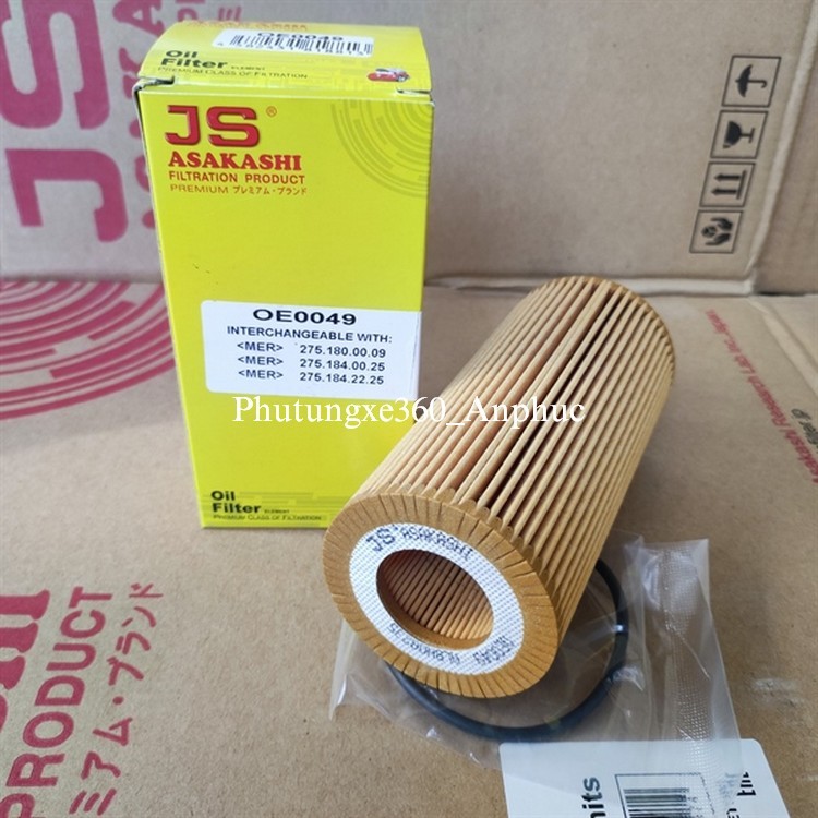 กรองน้ํามันเครื่อง Mercedes S600, S600 Mayback, CL600 ยี่ห้อ JS Asakashi Japan OE0049