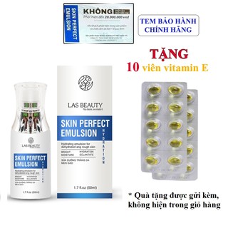 TẶNG VITAMIN E - Kem sữa dưỡng truyền trắng rong nho Nhật Bản Las Beauty Skin Perfect Emulsion 50ml