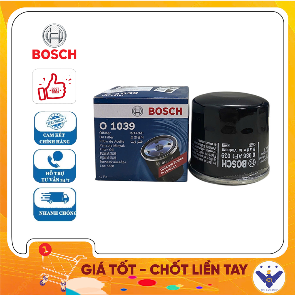 กรองน้ํามันเครื่อง BOSCH สําหรับ Mazda 2, 3, 6, CX5, CX8, CX30– O1039