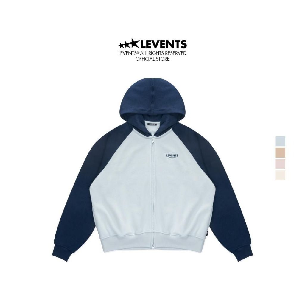 Levents Two-tone Raglan Boxy 2.0 Zipper Hoodie Unisex Crab Leg Fleece