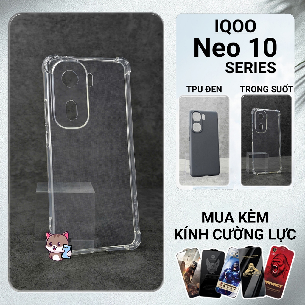 IQoo Neo 10, Neo10 Pro 5G Meocase เคส tpu สีดํา | เคสโทรศัพท์แบบยืดหยุ่น วิฟ ให้การป้องกันกล้องโทรศั