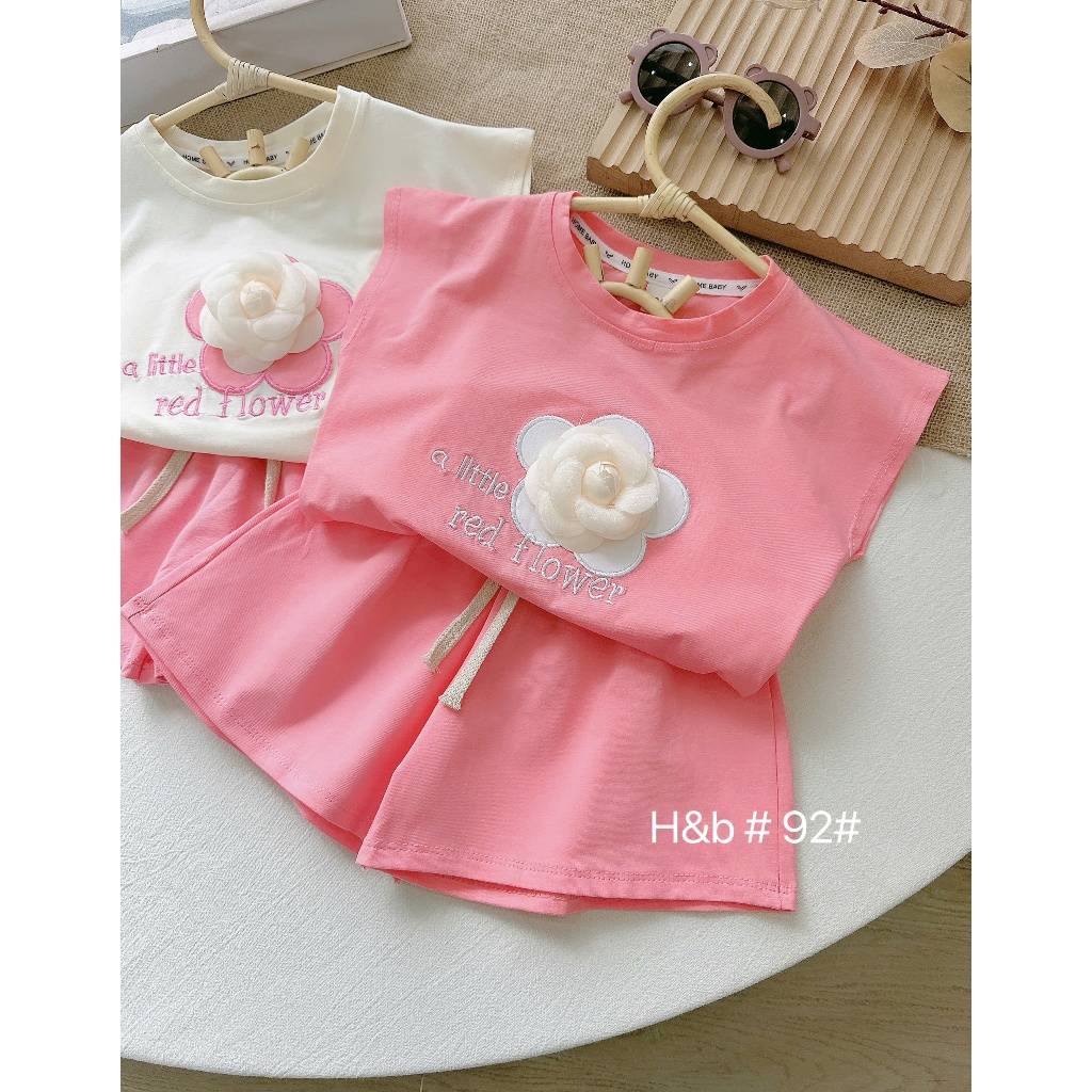 ชุดเสื้อผ้าเด็กผู้หญิงคอกลมและแขนโบว์สําหรับเด็กทารกตั้งแต่ 8-18กิโลกรัม