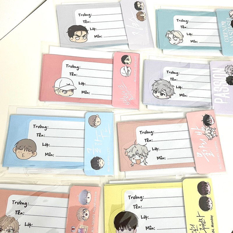 ฉลากโน๊ตบุ๊ค Manhwa Passion, JinX, Lowtide ใน Twilight, Codename Anastasia,...