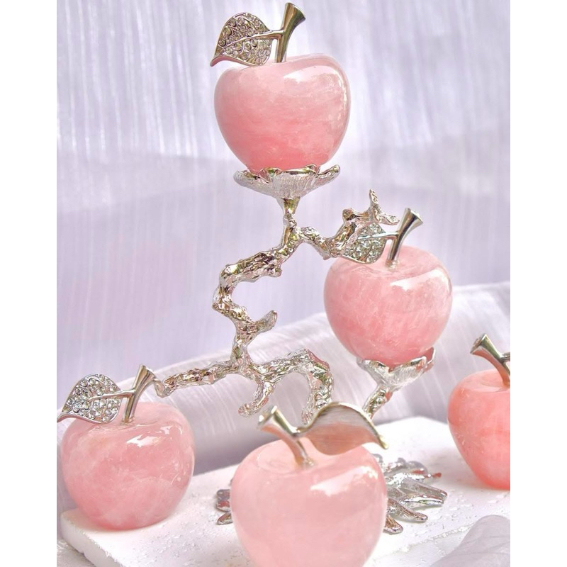 Big Rose Quartz Apple 4CM – หัวใจแห่งความรักและความสุข