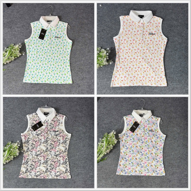 เสื้อกีฬาผู้หญิง เสื้อกล้ามใส่เล่น กอล์ฟ เทนนิส ดองบอล แบดมินตัน เนื้อยางยืด นุ่มลื่น โปร่ง ทรงสวย