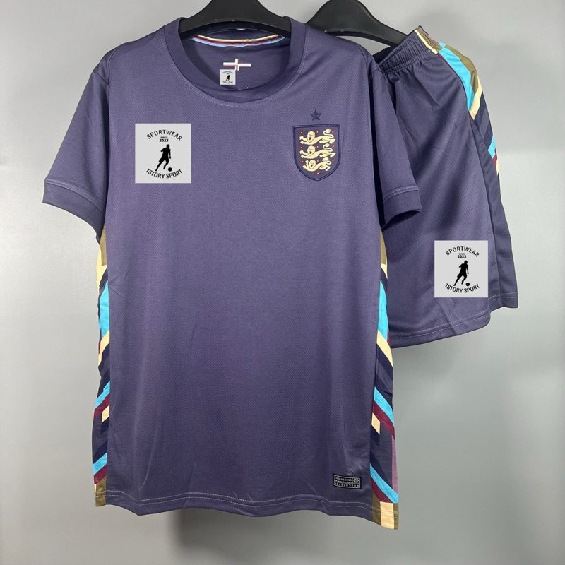 England Purple Euro 2024 Thai football Kit - เสื้อฟุตบอลไทยคุณภาพสูง - โลโก้เต็ม