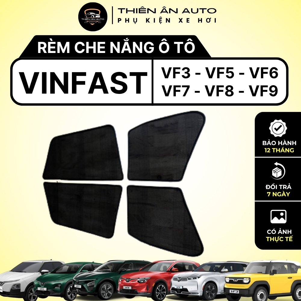 VINFAST Car Sun Shades VF3, VF5, VF6, VF7, VF8, VF9, Standard Form Magnetic Car Sun Shades, Breathab