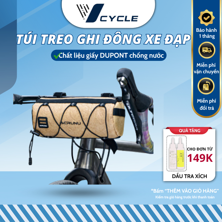 [ของแท้ Acrunu] กระเป๋าติดแฮนด์จักรยาน - น้ํายา 2L - วัสดุกระดาษ DUPONT กันน้ํา