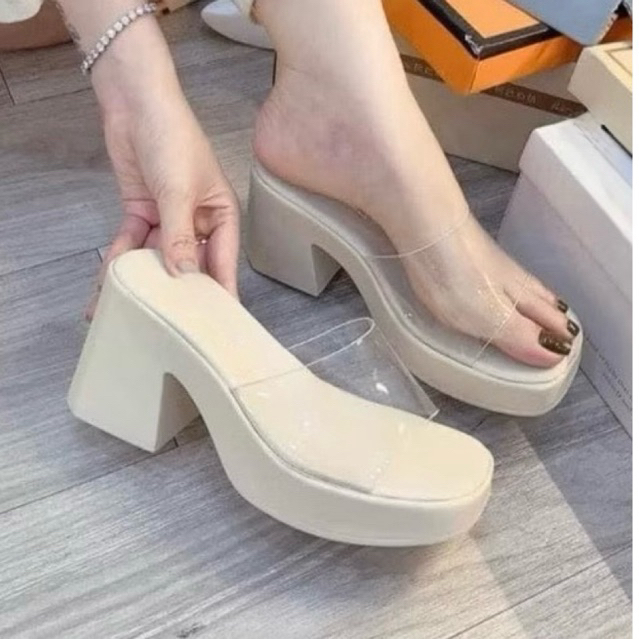 ใหม่รองเท้าแตะแคนูสายรัดโปร่งใสขนาดใหญ่ 8p T16