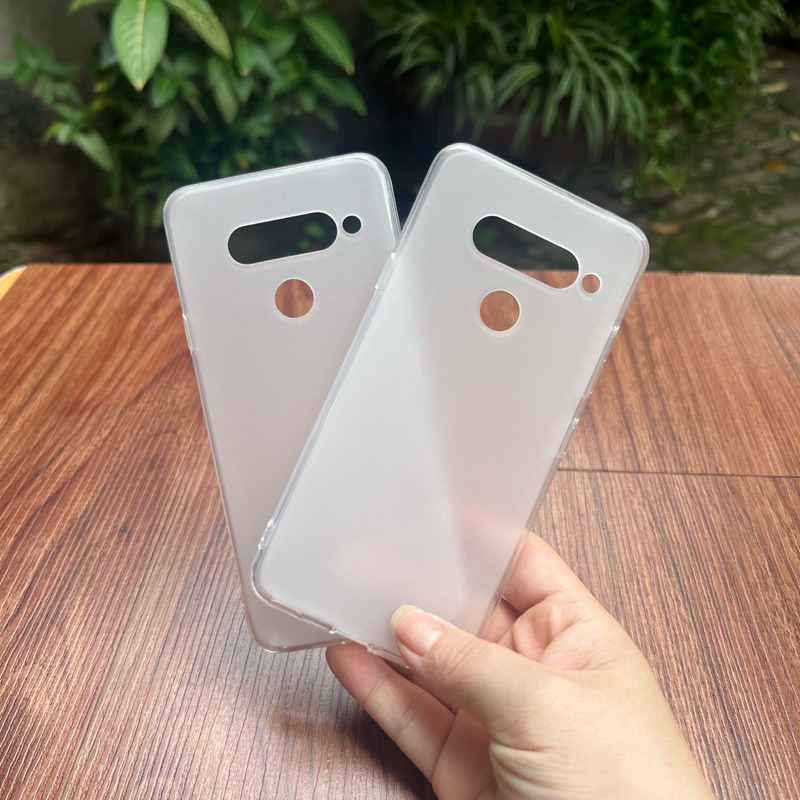 เคสซิลิโคนยืดหยุ่นสําหรับ LG V40 ThinQ สีขาวด้านและป้องกันลายนิ้วมือ