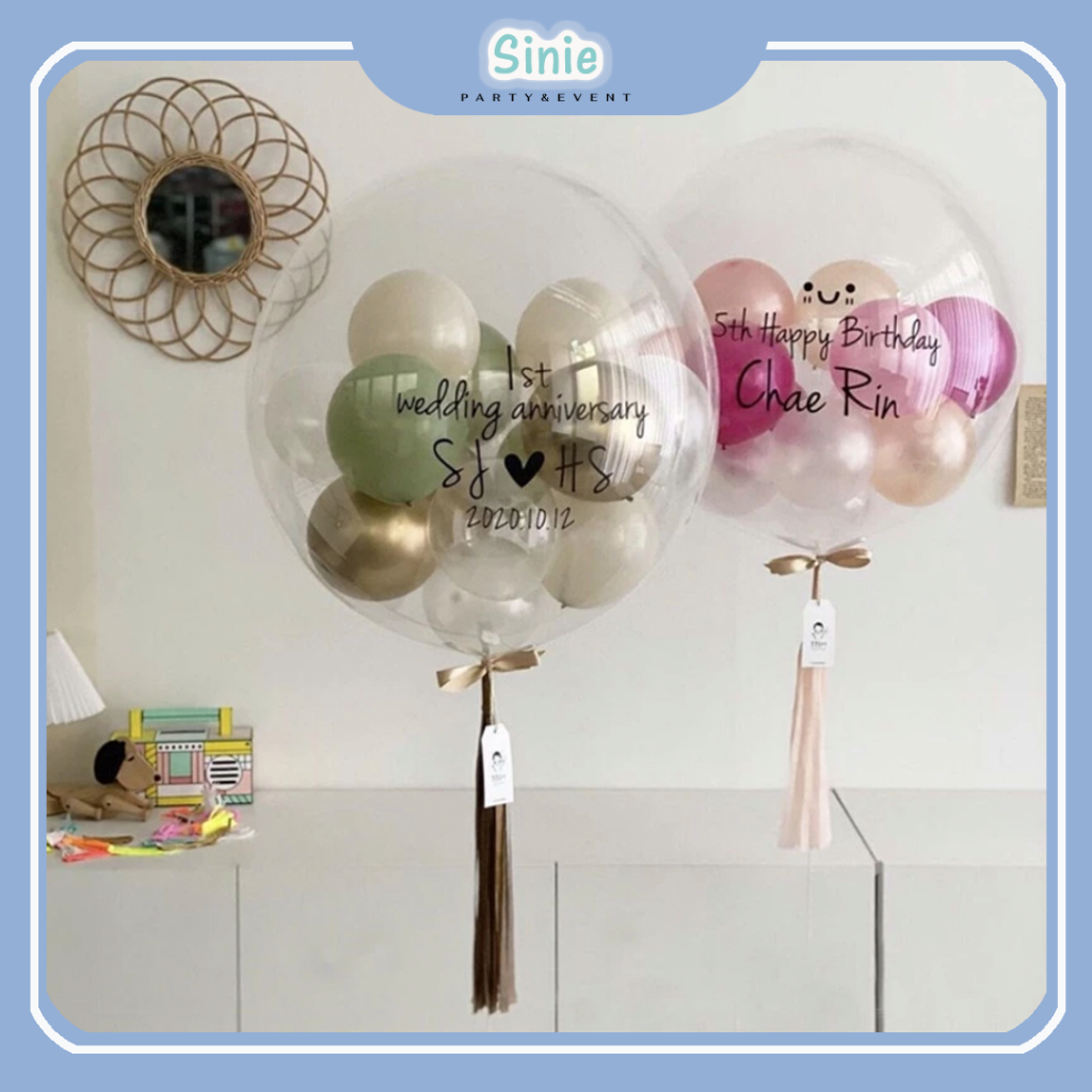 ลูกโป่ง Bobo โปร่งใสยักษ์ Sie Party ตกแต่งวันเกิด
