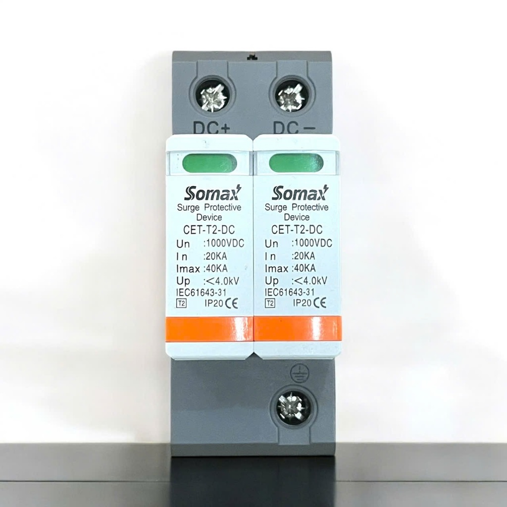 ป้องกันไฟกระชาก DC 2P 1000V - ป้องกันฟ้าผ่า DC 2P 1000v - CB DC สําหรับพลังงานแสงอาทิตย์