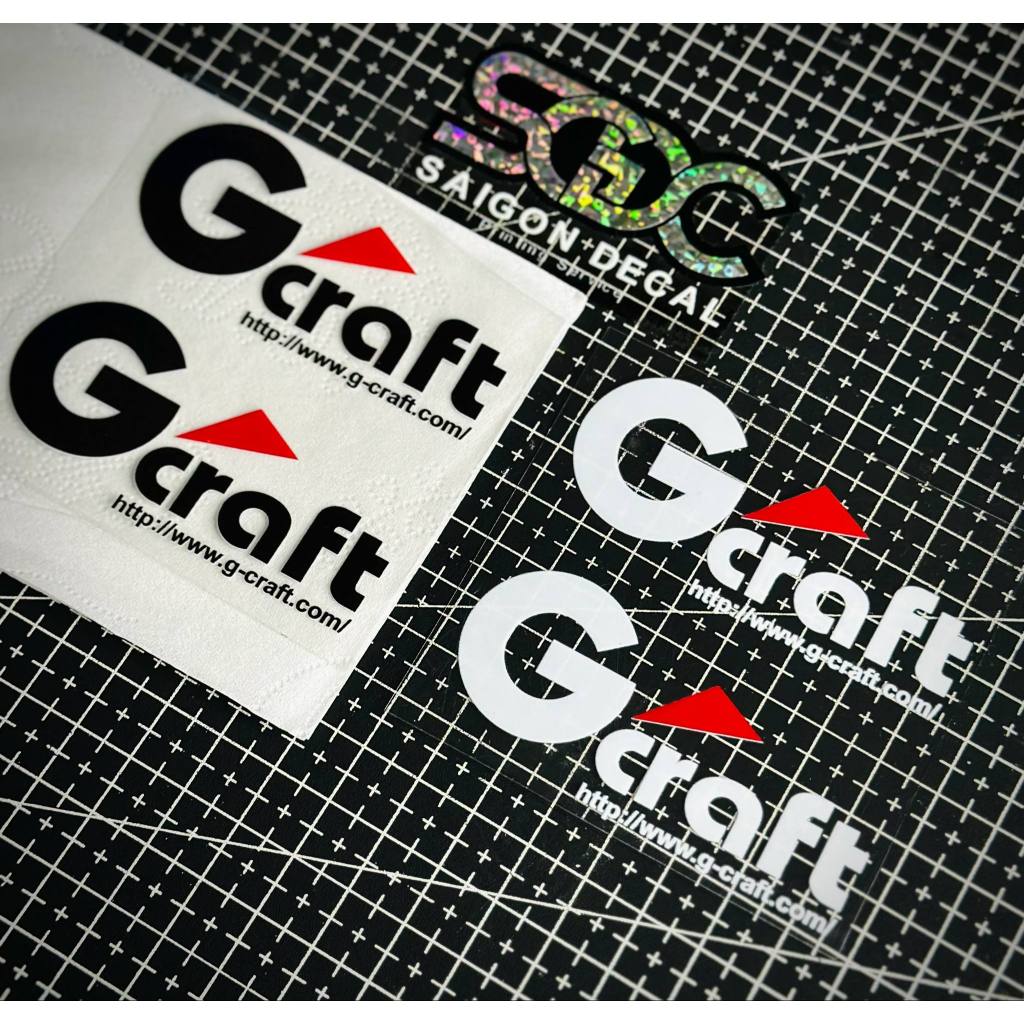 DTF Gcraft Sticker - ญี่ปุ่น 2 สี ขาว แดง - ดํา แดง |เอสจีดีซี - 1 ชิ้น/คู่|