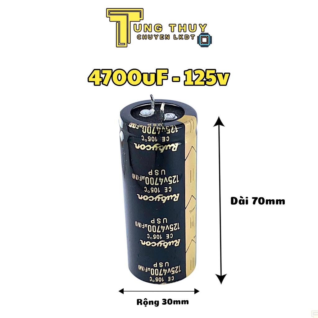 คาปาซิเตอร์ 4700uF 125V Power Filter Amplifier – คาปาซิเตอร์คุณภาพสูง ขนาด 30x70mm ใหม่เอี่ยม