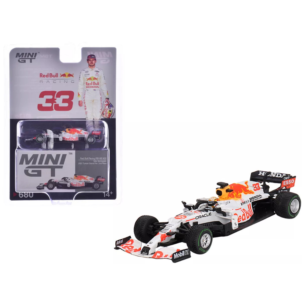 1:64 MINI GT MODEL - Red Bull RB16B 33 Max Verstappen 2021 ตุรกี Grand Prix 2nd Place