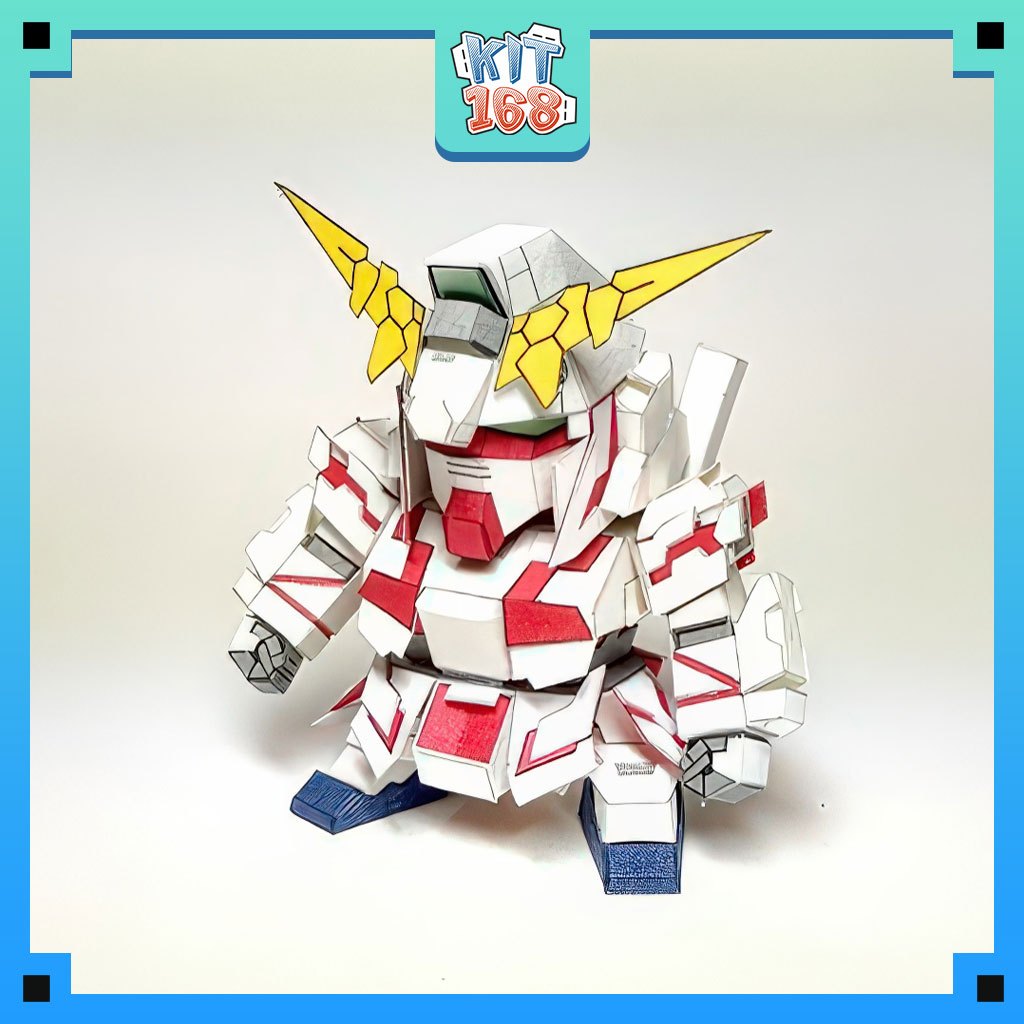 โมเดลกระดาษ เกมอนิเมะ หุ่นยนต์ SD RX-0 Unicorn Gundam ver 3