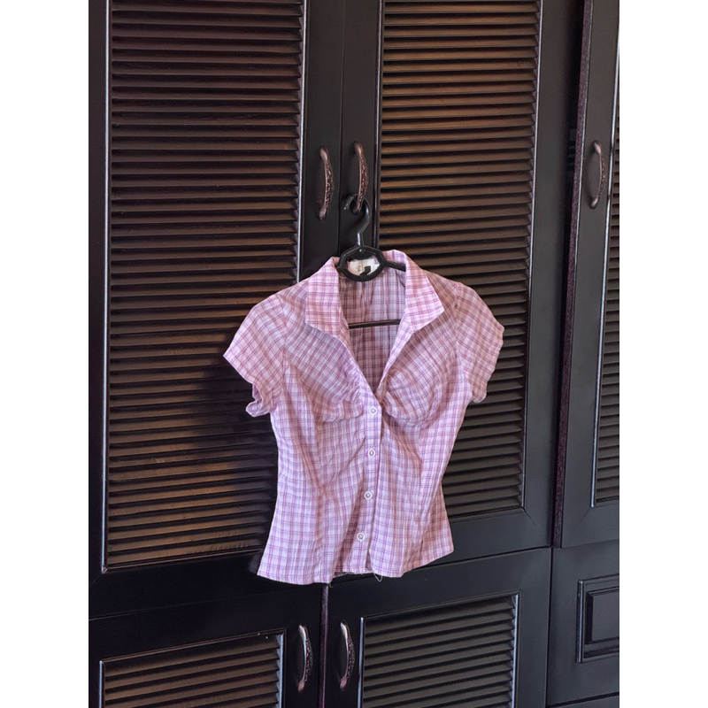 ISSHA TOP เสื้อ y2k สีม่วง - THE STAN