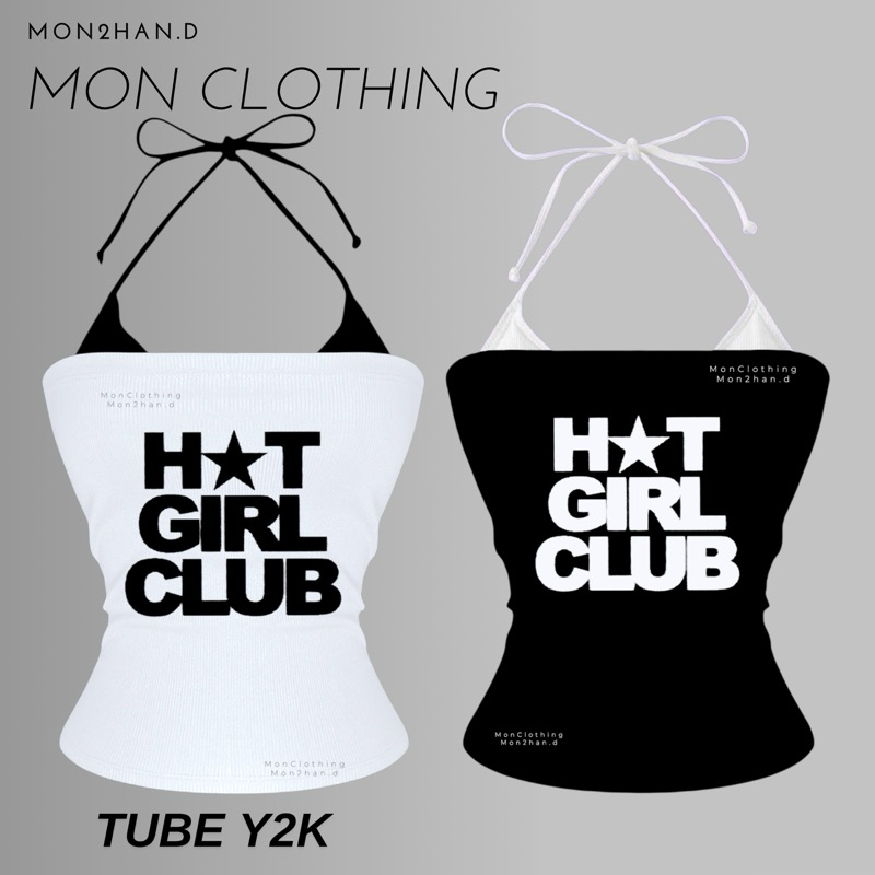 / TUBE HAT GIRL CLUB / Y2K LONG TUBE SHIRT [ MON CLOTHING ]