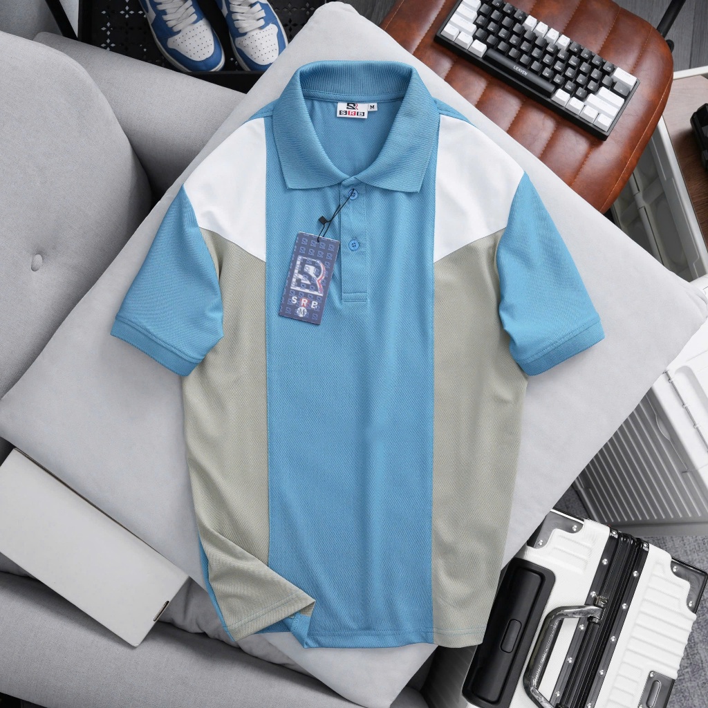 เสื้อยืดผู้ชาย Polo Body SRB04 (ผสมสี) - จระเข้คอตตอน แขนสั้น ยืด 4 ทิศทาง