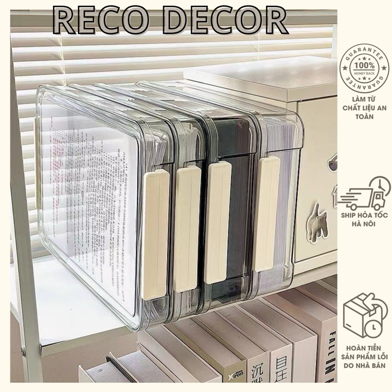 RECO กล่องไมก้าแบบใสสําหรับเอกสารและที่เก็บกระดาษ