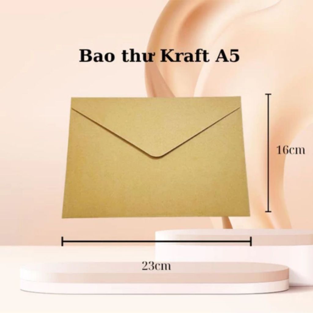 [BACKBACK] A5 CROSS LID KRAFT ENVELOPE | VIETNAMESE KRAFT / KRAFT ญี่ปุ่น ขนาด 16x23CM - BAOBOONLINE
