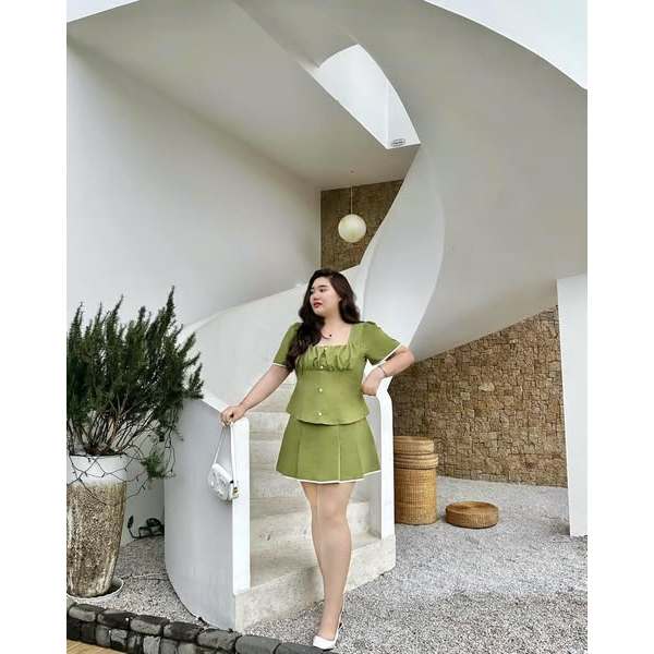 Beo Design bigsize Women - ชุดยักคอเหลี่ยมแขนสั้นผู้หญิง bigsize 50kg to 98kg