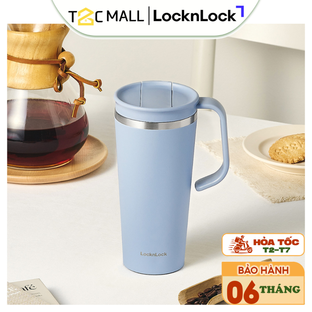 ของแท้ LocknLock Thermal Cup ขนาดใหญ่ 600ml, ถ้วยน้ําเก็บความร้อนระดับพรีเมียมขนาดกะทัดรัด LHC4330BL