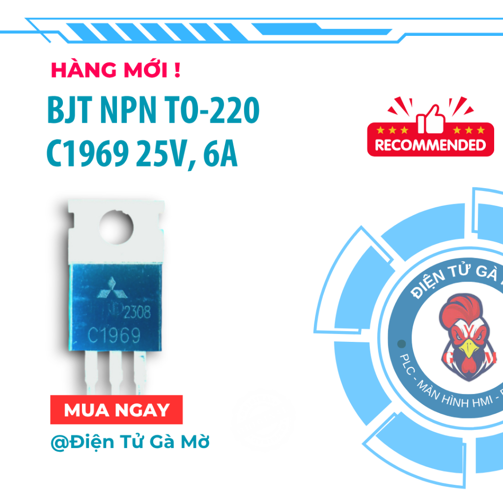 [1 CON] ทรานซิสเตอร์ Power NPN, C1969 25V, 6A TO-220 นําเข้าใหม่