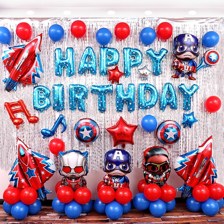 ชุดลูกโป่งวันเกิดสําหรับ Minion Superman Boys - Diep Linh