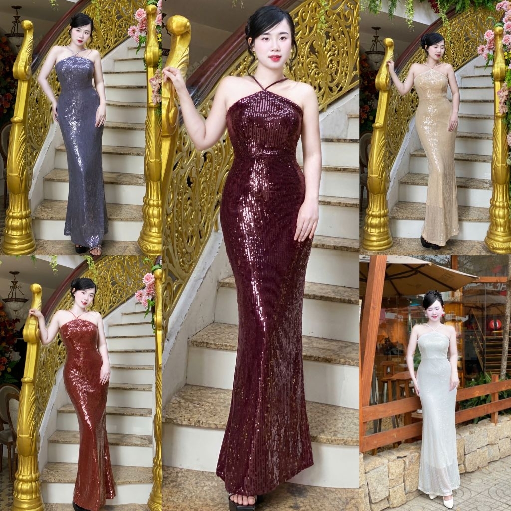 SA Tko mm 2025 ชุดราตรีประดับเลื่อมหางปลาคล้องคอ