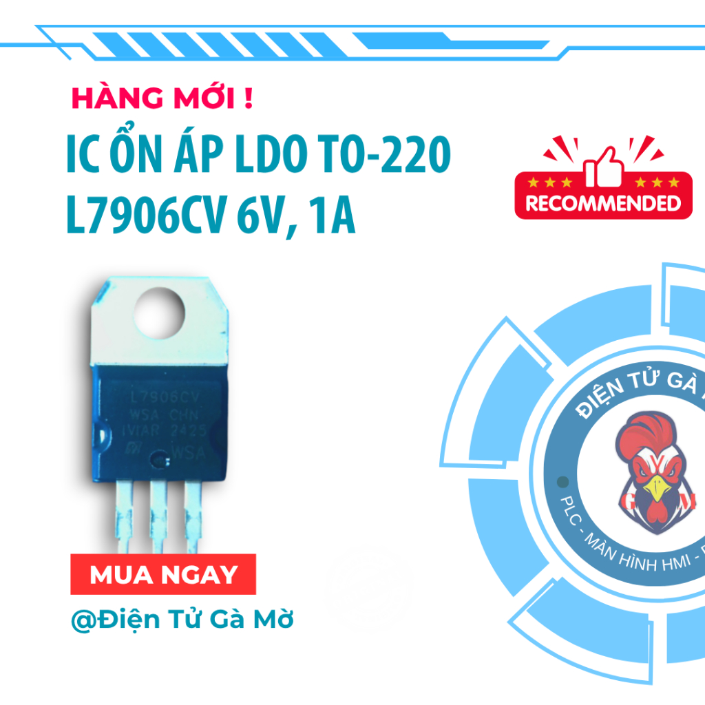 [1 CON] เครื่องปรับแรงดันไฟฟ้า IC LDO, L7906CV 6V, 1A TO-220 นําเข้าใหม่