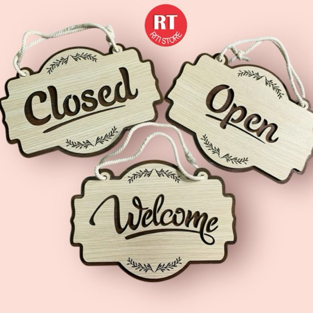 ป้ายประตูยินดีต้อนรับ RT580 – ตกแต่งสําหรับร้านค้า, คาเฟ่, สํานักงาน