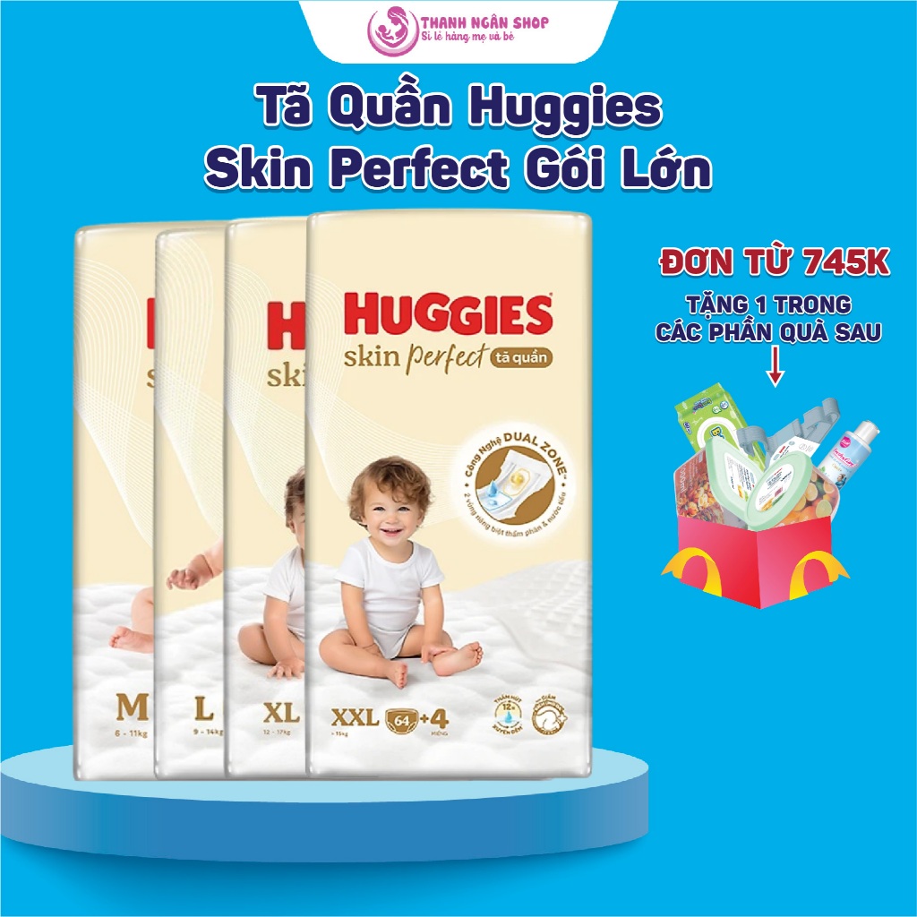 Huggies skin perfect Diaper Pants Large Saving Pack M102/L92/XL76/XXL68 - กางเกงผ้าอ้อม Huggies Yell