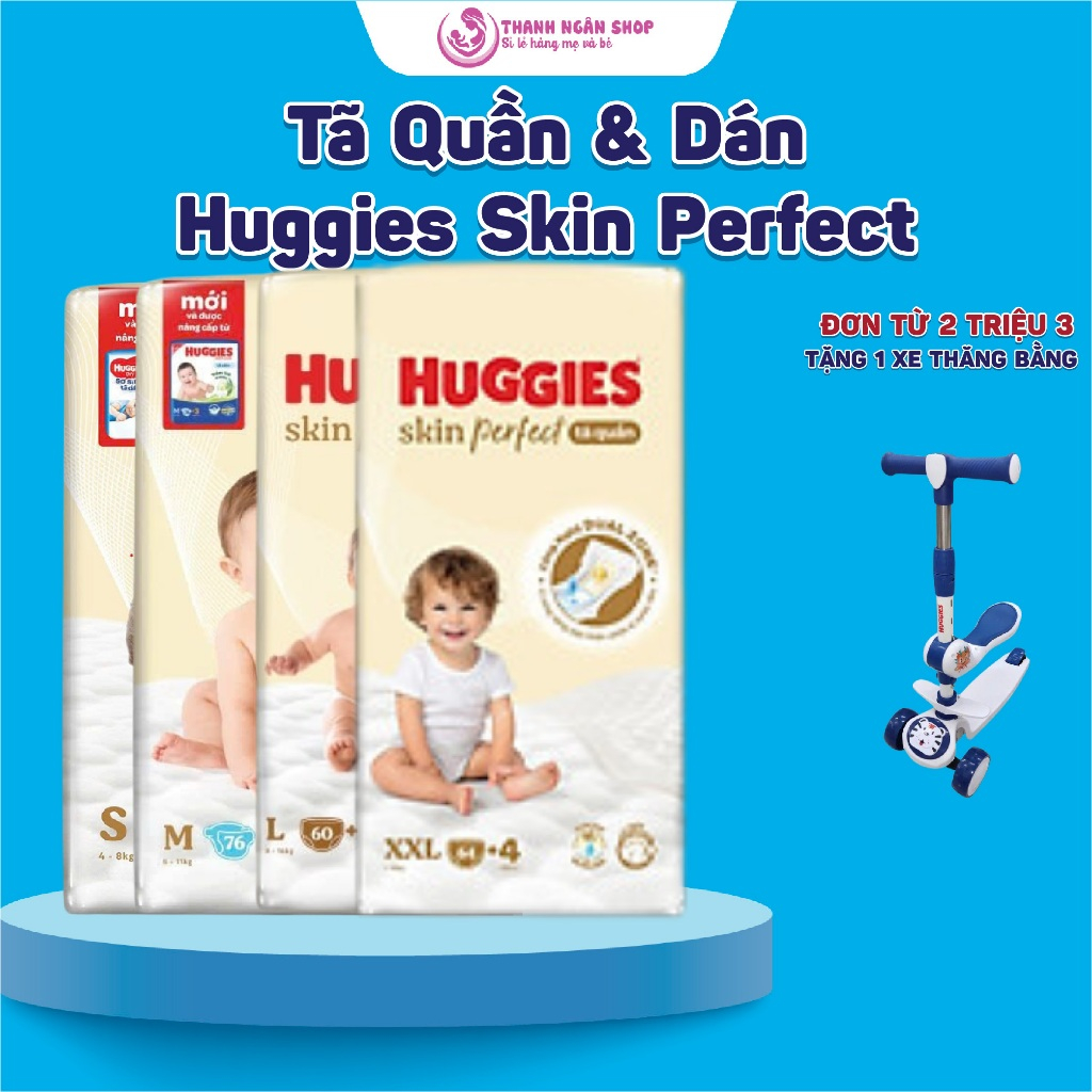 Huggies Diapers / Diapers Pants Huggies skin perfect Large Pack NB70/S80/M102/L92/XL76/XXL68- ร้าน H