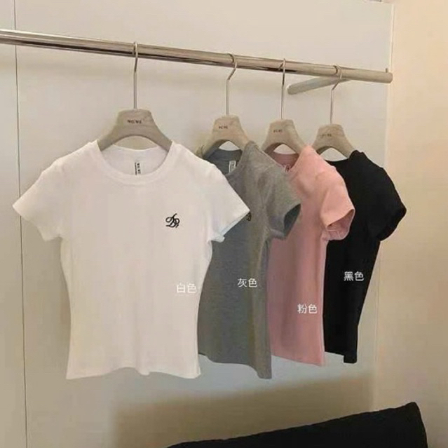 WGWE• เสื้อยืดหน้าอกปักธรรมดา 3800 wgwe สินค้า QC