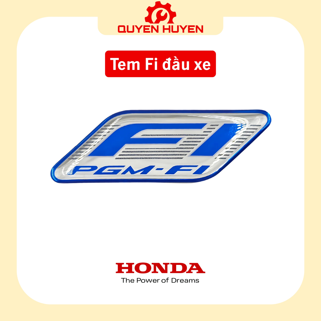 สติ๊กเกอร์ Fi สําหรับชิ้นส่วนพลาสติกด้านหน้ารถจักรยานยนต์ Honda - โลโก้นูน PGM - Fi