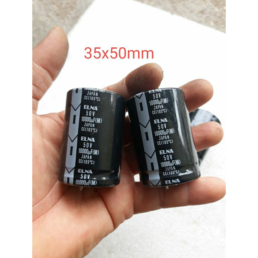 ตัวเก็บประจุ ELNA ของแท้จากญี่ปุ่น 50v 10000uf คอมโบ 2 ชิ้น