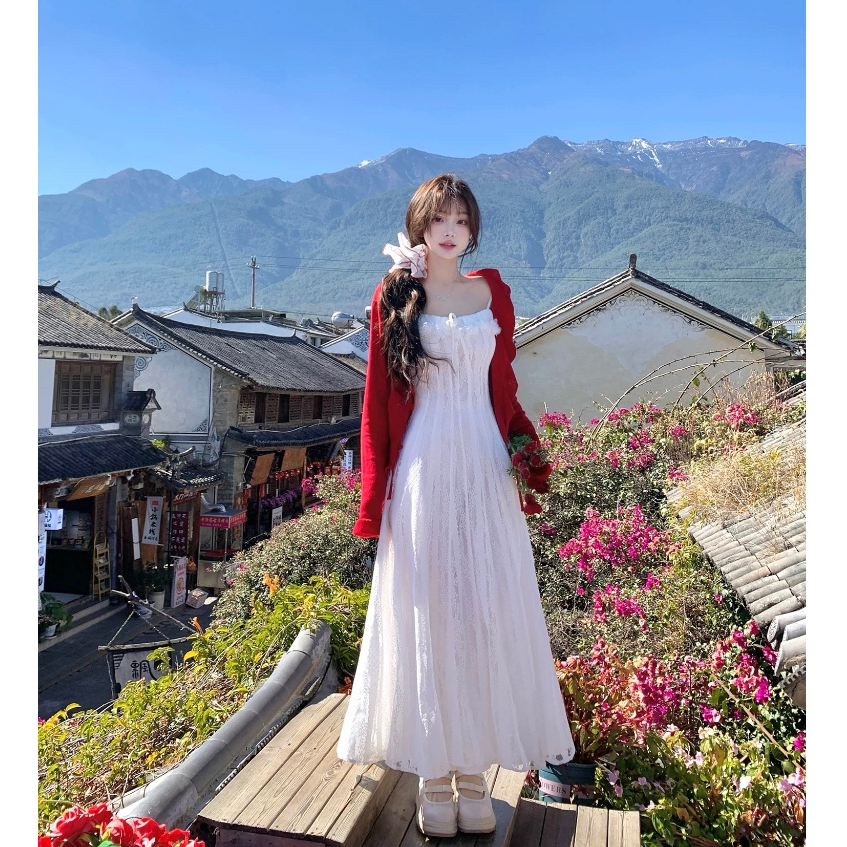 UnihomeClothing CV287 แม็กซี่เดรสลูกไม้ 10 ชิ้นคอปกลายดอกไม้ (มีขนาดใหญ่) UnihomeClothing CV287